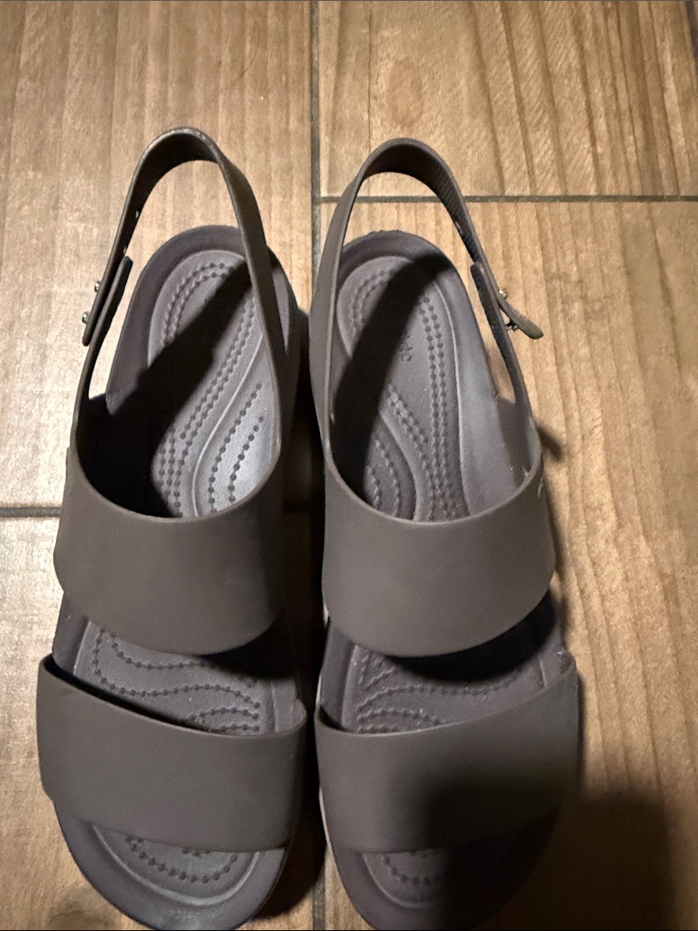 CROCS Women's Double Band Slingback Sandals - Dark Brown